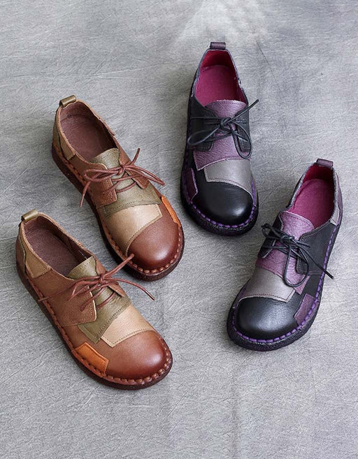 Comfortable Lace Up Handmade Retro Flat Shoes Jan New 2020 60.00