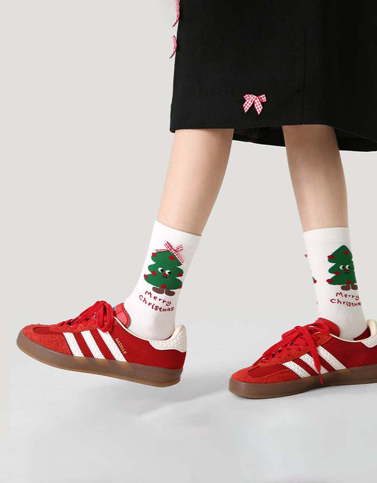 3 Pairs Long Tube Christmas Socks for Women