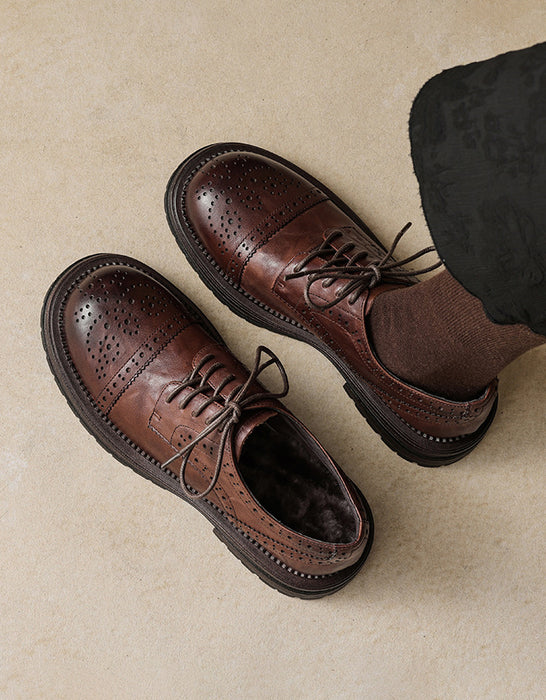 Classic Brogue Style Chunky Oxford Shoes