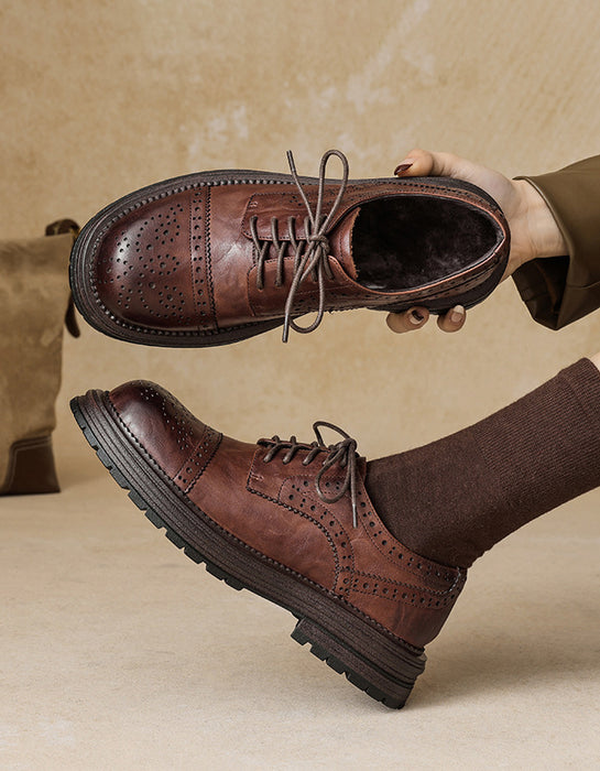 Classic Brogue Style Chunky Oxford Shoes