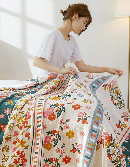 Vintage Breathable Soft Pure Cotton Blanket