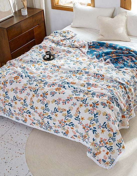 Vintage Breathable Soft Pure Cotton Blanket