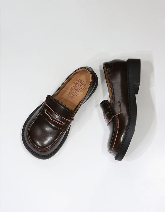 ComfortableRetroLeatherWideToeBoxLoafersobionoshoes