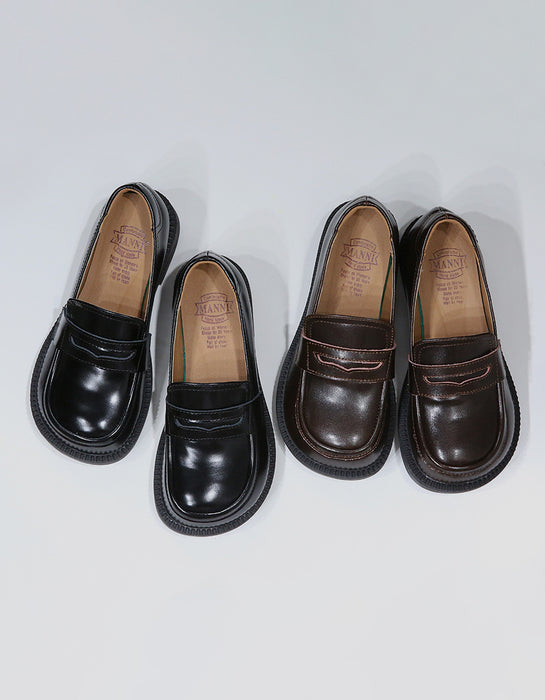 ComfortableRetroLeatherWideToeBoxLoafersobionoshoes