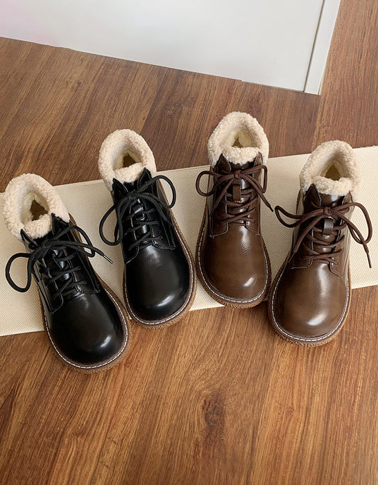 Comfortable Round Toe Winter Boots with Fur