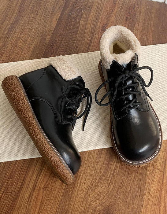 Comfortable Round Toe Winter Boots with Fur