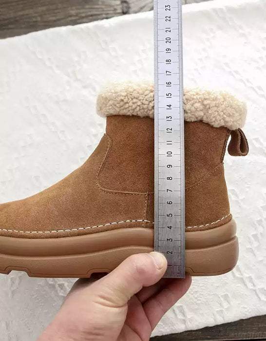 Comfortable Suede Winter Snow Boots with Fur