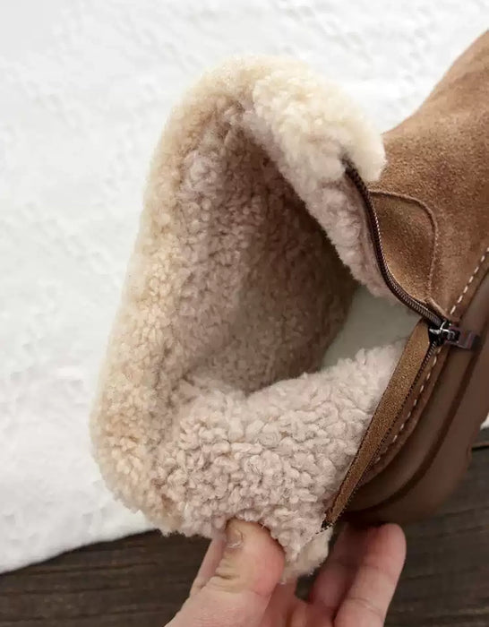 Comfortable Suede Winter Snow Boots with Fur