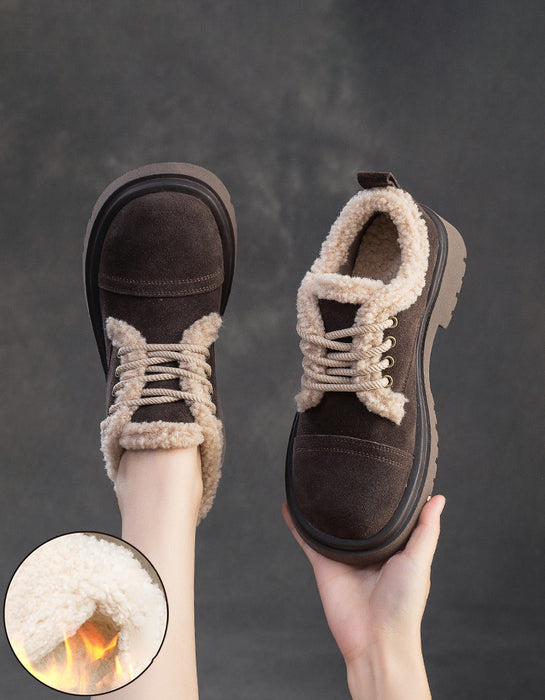 Comfortable Winter Suede Shoes with Fur