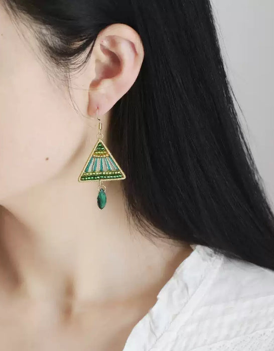 Double-sided Embroidery Earrings (Including DIY Materials)