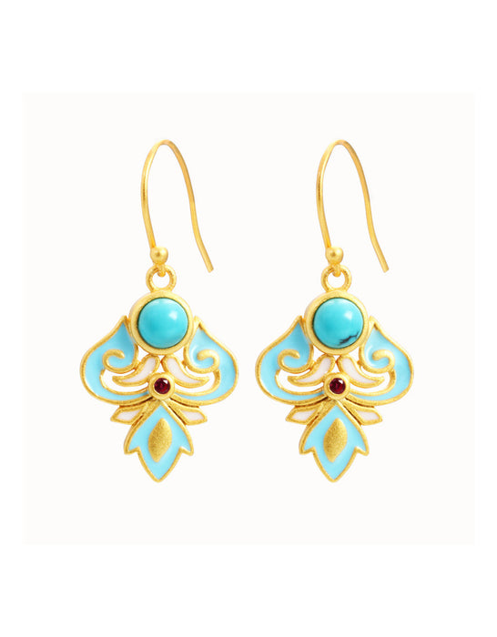 Enamel Imitation Turquoise Earrings for Women