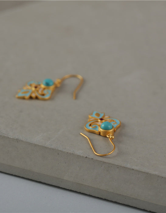 Enamel Imitation Turquoise Earrings for Women