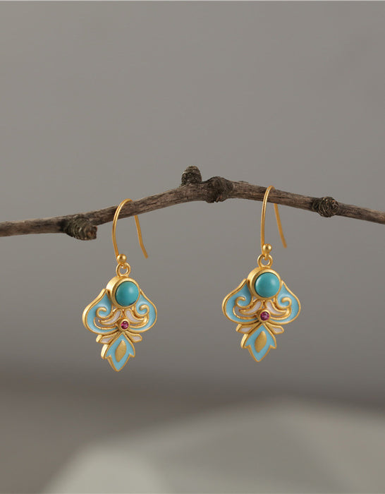 Enamel Imitation Turquoise Earrings for Women