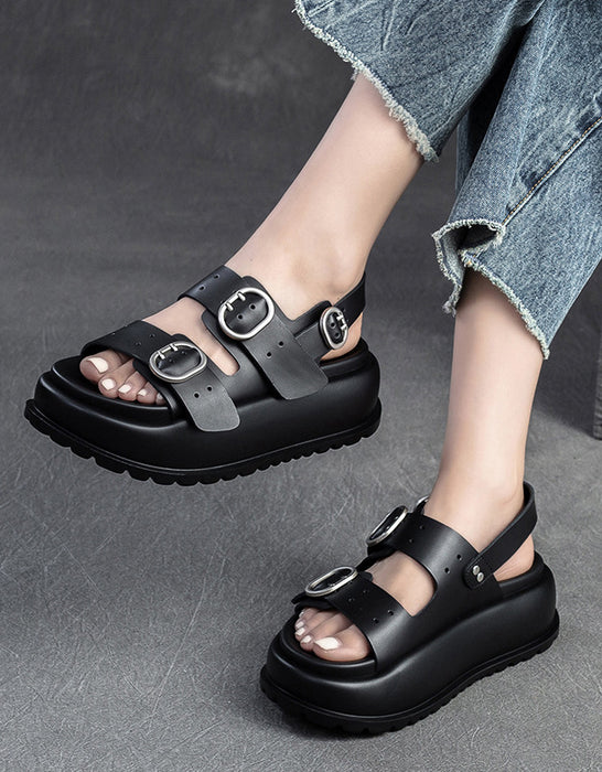 Front Buckles Summer Platform Sandals Slingback