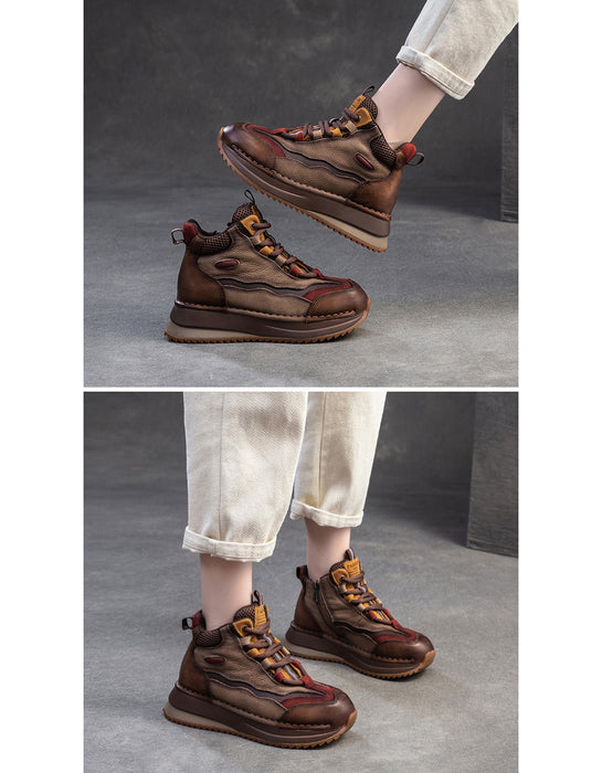 Genuine Leather Autumn Winter Comfort Casual Leather Sneakers