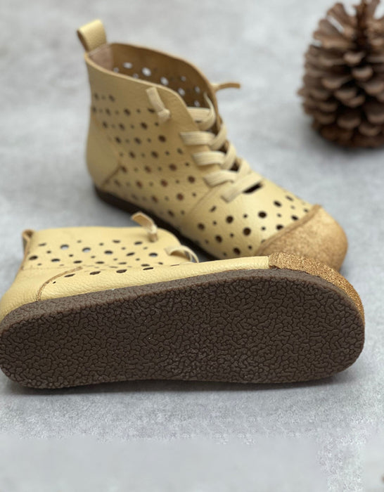 Handmade Soft Sole Hollow Summer Boots