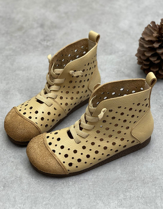 Handmade Soft Sole Hollow Summer Boots