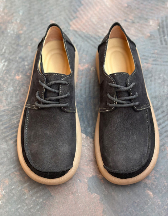 Leather Stitching Comfotable Leather Retro Men's Flats