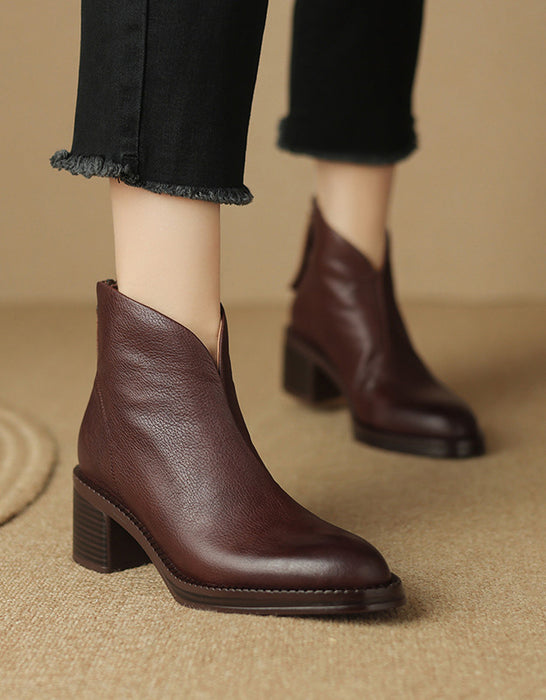 Bottines Chelsea à bout pointu et talon épais