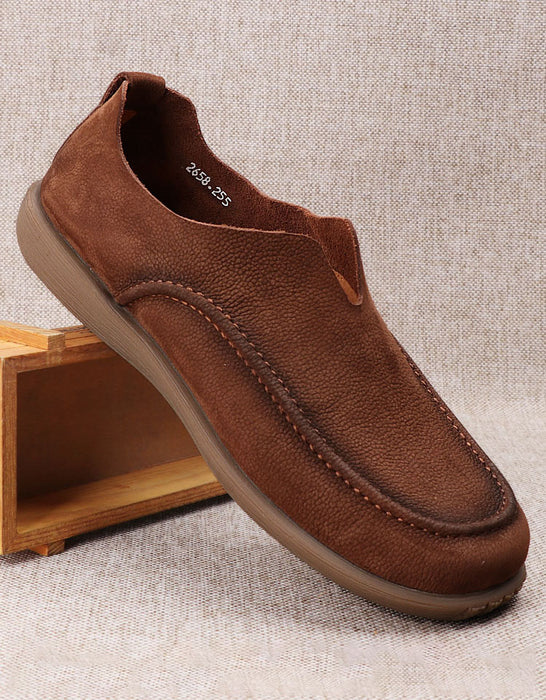 Real Leather Comfortable Soles Flat Shoes for Men 38-44
