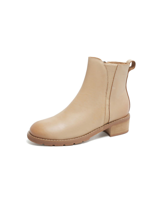 Real Leather Versatile British Style Chelsea Boots