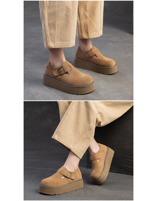 Spring Autumn Suede Platform Slip-ons