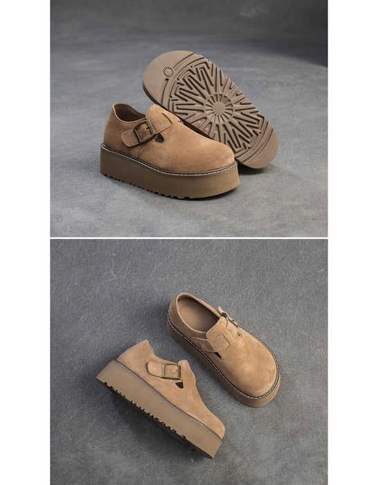 Spring Autumn Suede Platform Slip-ons