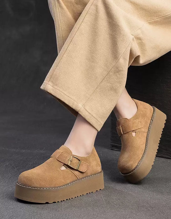 Spring Autumn Suede Platform Slip-ons