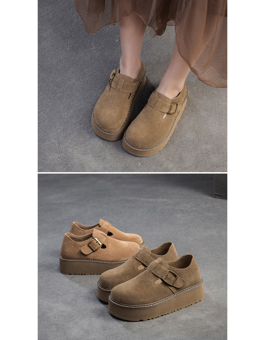 Spring Autumn Suede Platform Slip-ons