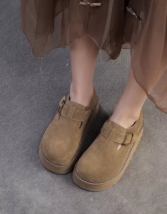 Spring Autumn Suede Platform Slip-ons