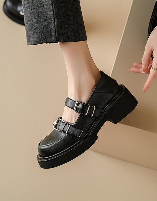 Spring Summer Double-buckles Mary Jane Shoes