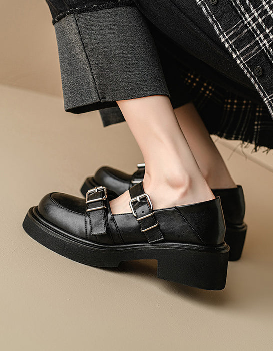 Spring Summer Double-buckles Mary Jane Shoes