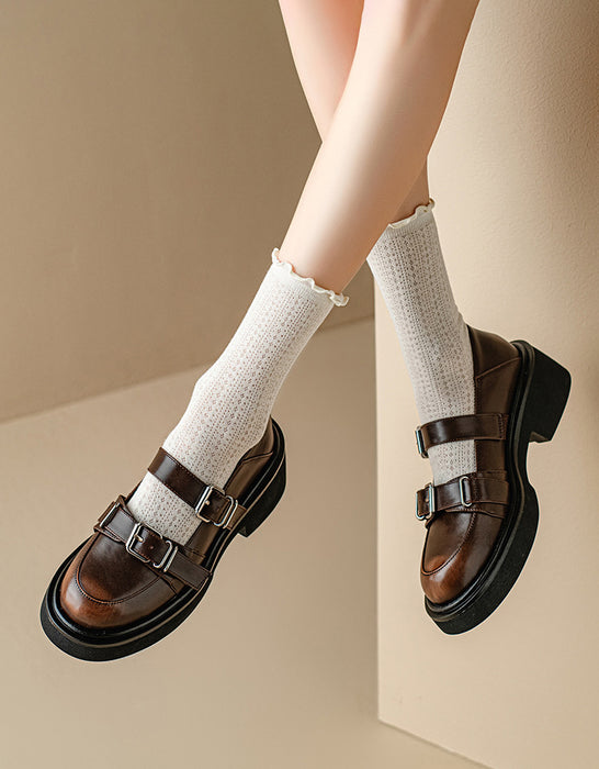 Spring Summer Double-buckles Mary Jane Shoes