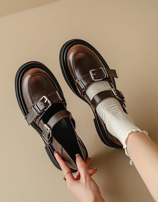 Spring Summer Double-buckles Mary Jane Shoes