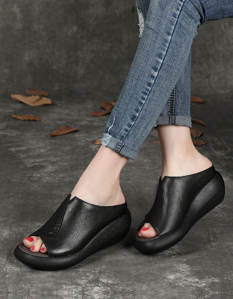 Summer Open Toe Comfortable Wedge Slippers — Obiono