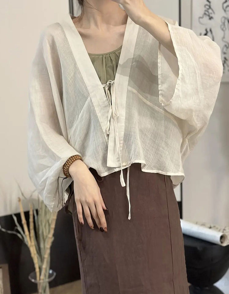 Summer Thin Ramie Hanfu cardigan for Women — Obiono