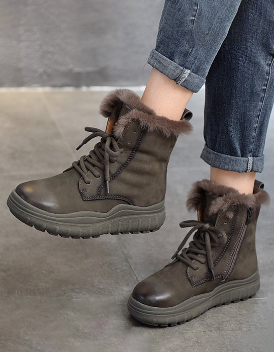 Waterproof Anti-slip Winter Suede Boots with Fur