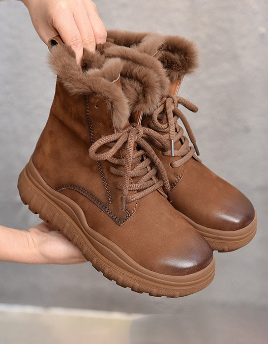 Waterproof Anti-slip Winter Suede Boots with Fur