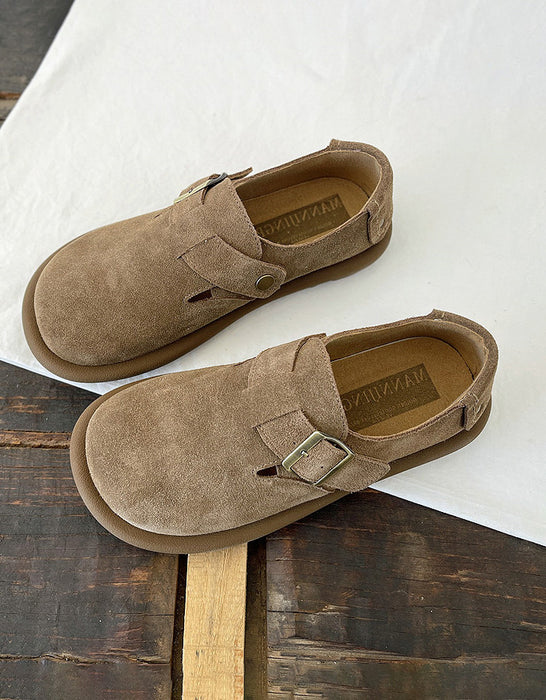 Wide Toe Box Comfortable Suede Flat Shoes