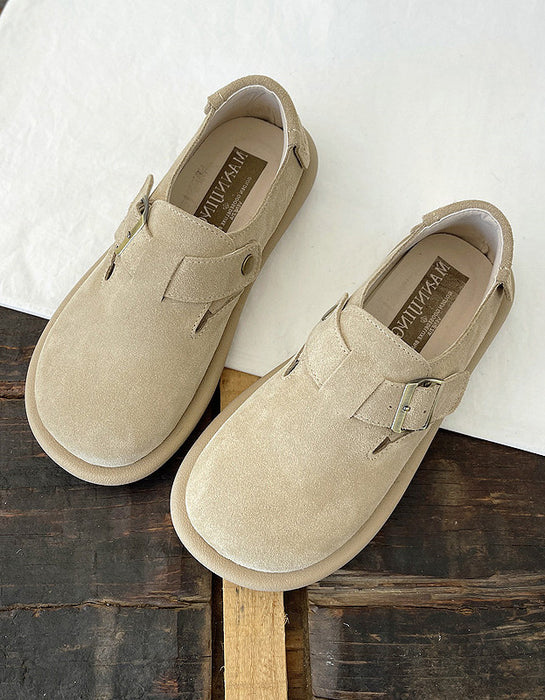 Wide Toe Box Comfortable Suede Flat Shoes