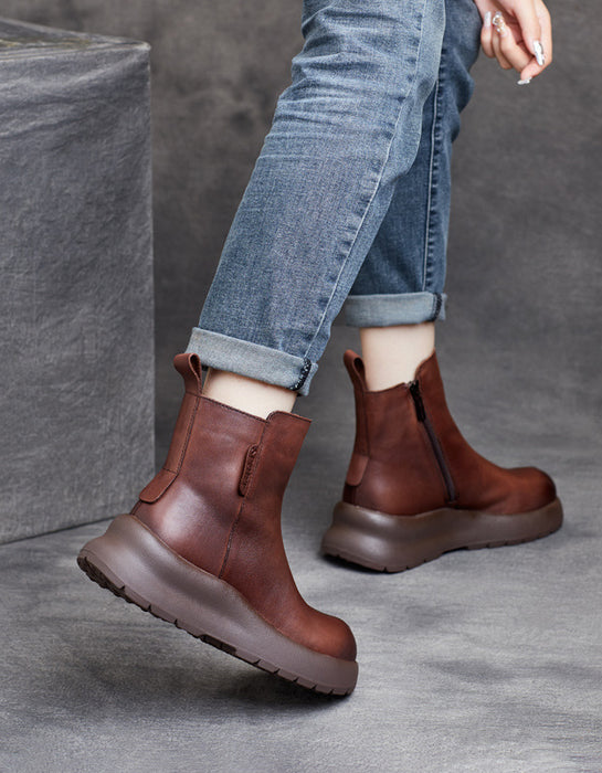 Winter Autumn Comfort Platform Wide Toe Box Boots