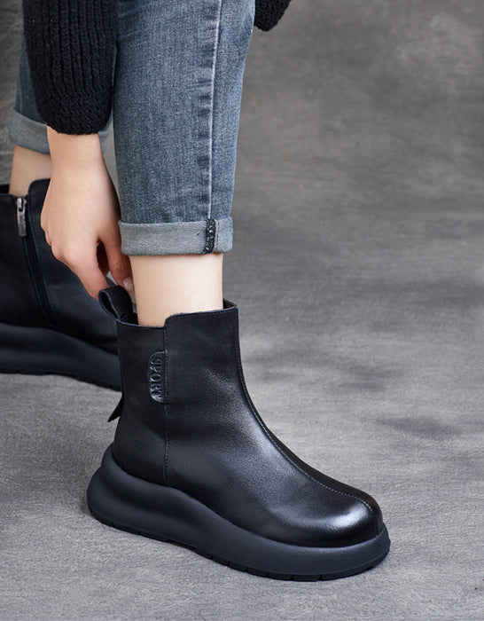 Winter Autumn Comfort Platform Wide Toe Box Boots