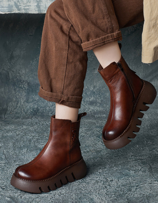 Winter Autumn Comfortable Platform Wide Toe Box Boots