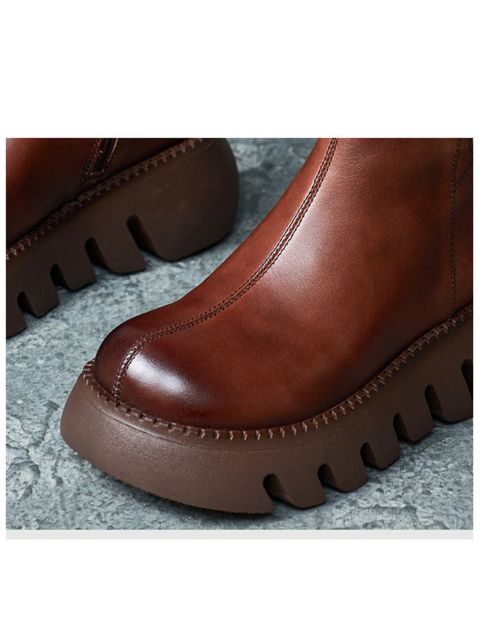 Winter Autumn Comfortable Platform Wide Toe Box Boots