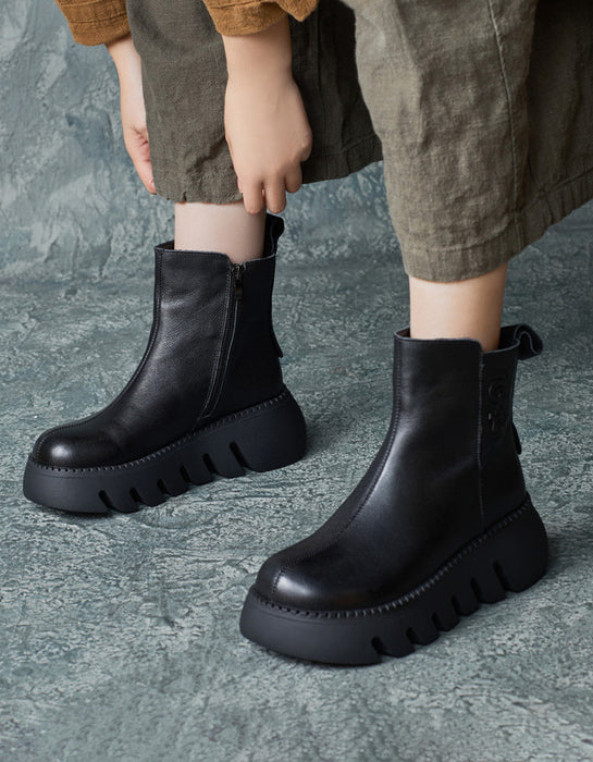 Winter Autumn Comfortable Platform Wide Toe Box Boots