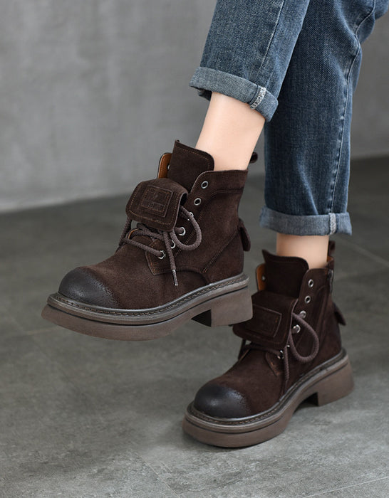 Winter Autumn Lace-up Suede Martin Boots