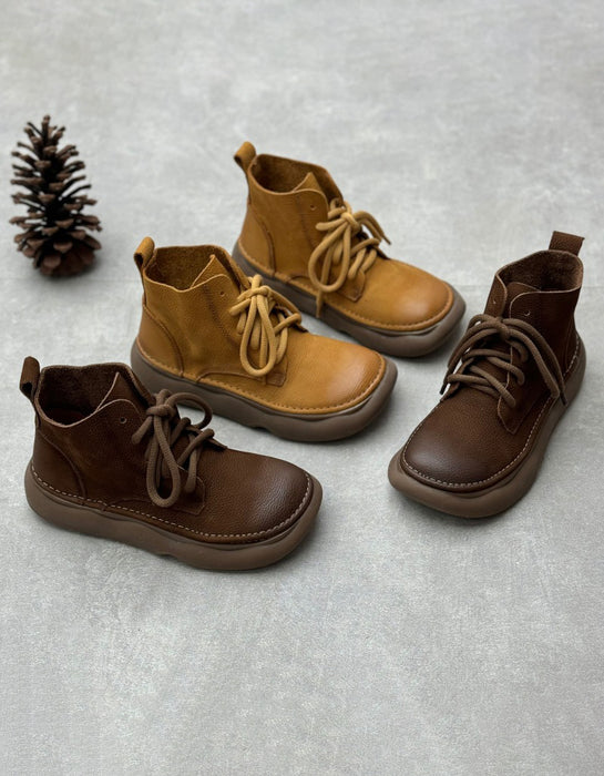 Winter Autumn Soft Soles Comfortable Wide Toe Box Retro Boots