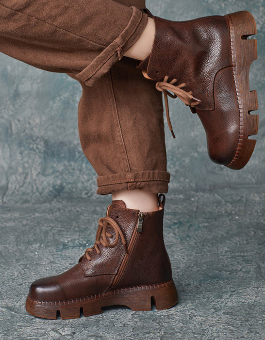 Winter Round Toe Handmade Retro Martin Boots