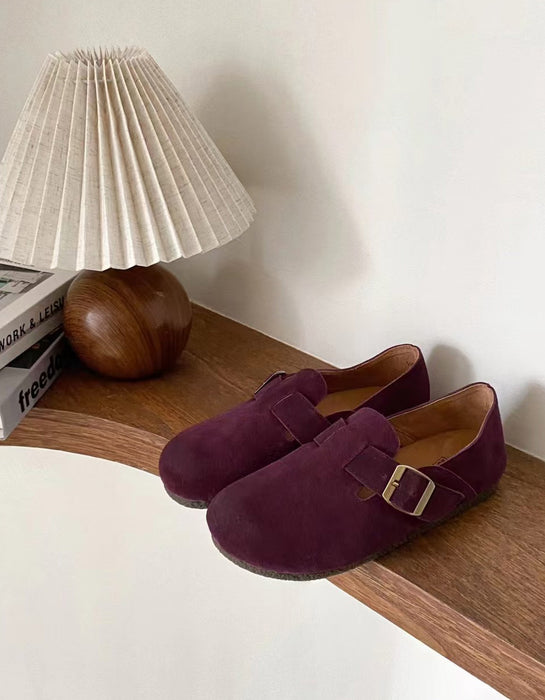 Comfortable Wide Toe Box Suede Flat Shoes