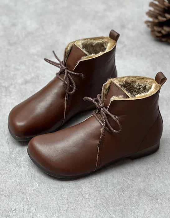 Winter Waterproof Handmade Retro Boots with Fur